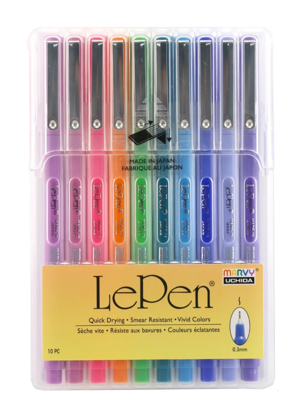 Marvy Uchida Le Pen - Bright Colors - 10 Ct (4300-10C) NEW